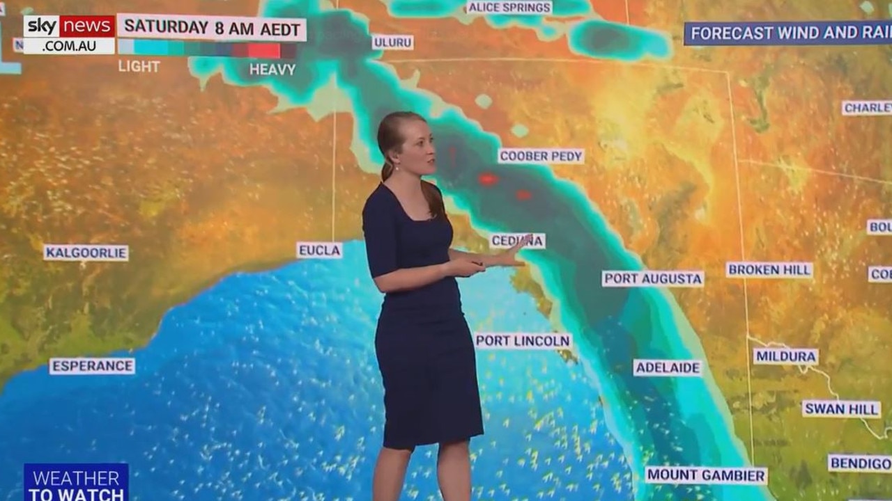 A rainband is due to steamroll through South Australia. Picture: Sky News