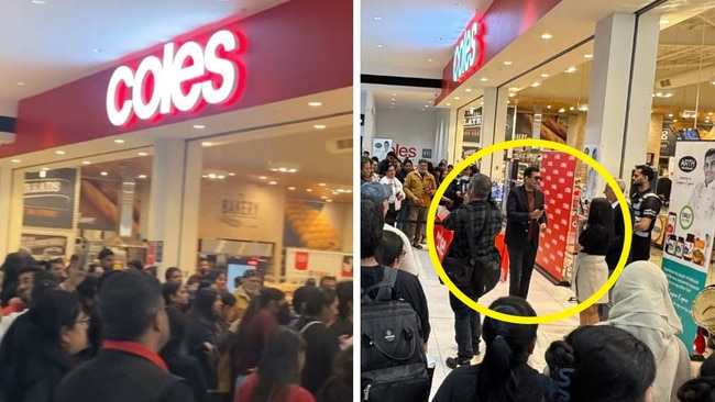 Chaos at Coles as fans turn out for global star. Picture: Supplied to news.com.au