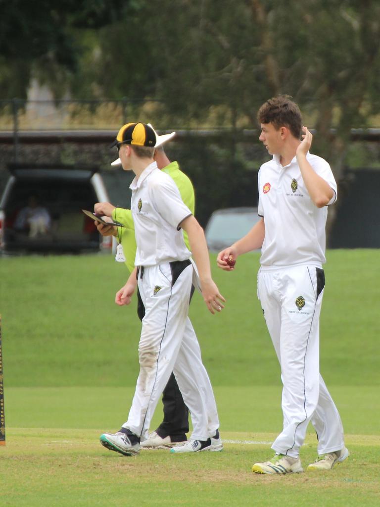 Aiden Mohr. AIC First XI cricket between St Peters Lutheran College and St Laurence'&#128;&#153;s College. Saturday February 10,2024.