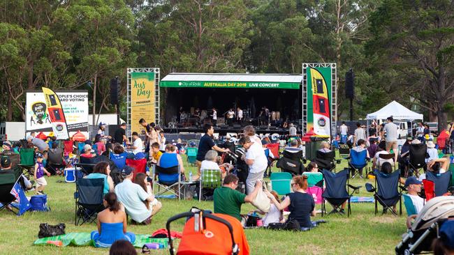 Australia Day concert at North Ryde Commons in North Ryde, NSW. Saturday 26th January 2019. Today Ryde Council held a concert in North Ryde Commons to celebrate Australia Day. (AAP IMAGE/Jordan Shields)