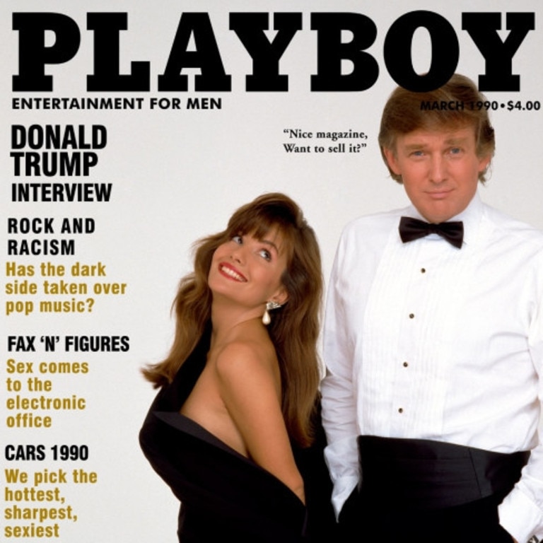 Donald Trump and Brandi Brandt on the cover of Playboy magazine, March 1990. Picture: Playboy