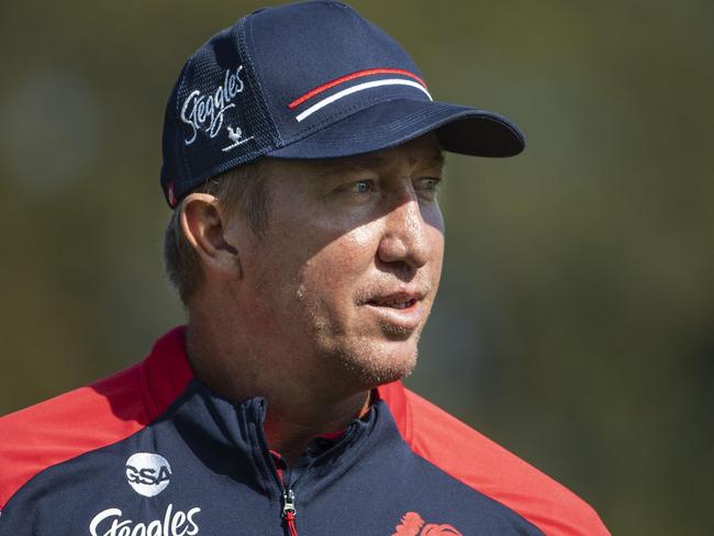 Roosters coach Trent Robinson at training at Moore Park. Picture: John Feder