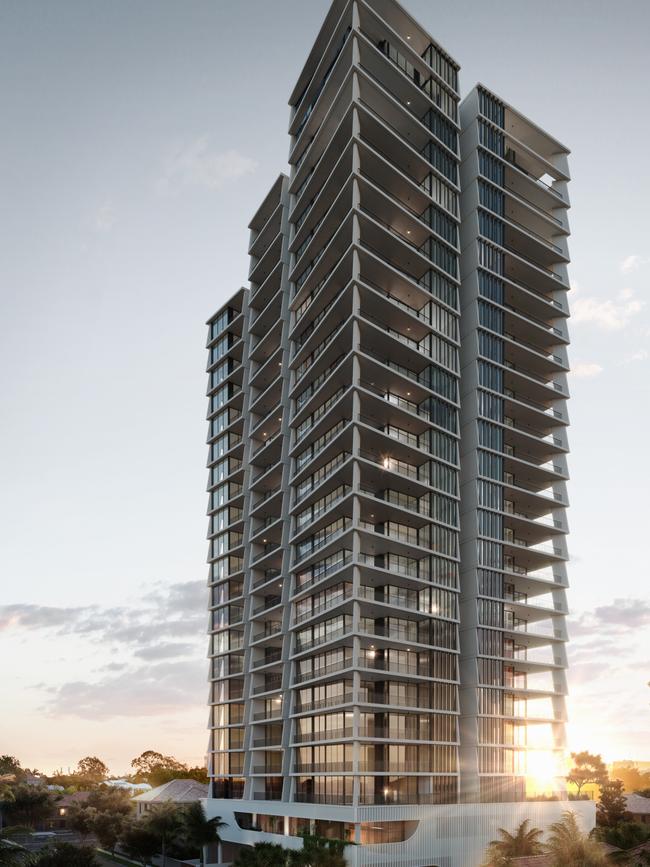 Artist impression of Mosaic's Bela tower in Mermaid Beach.