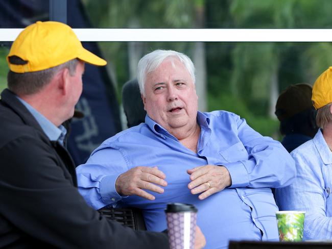 Clive Palmer, before the Pro-Adani protest, in Jubilee Park, Mackay on Saturday April 27th, 2019 (Image AAP/Steve Pohlner)