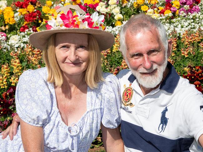 Linda Gardner and Bruce Cooke at Laurel Bank Park for the Carnival of Flowers, Sunday, September 22, 2024. Picture: Bev Lacey