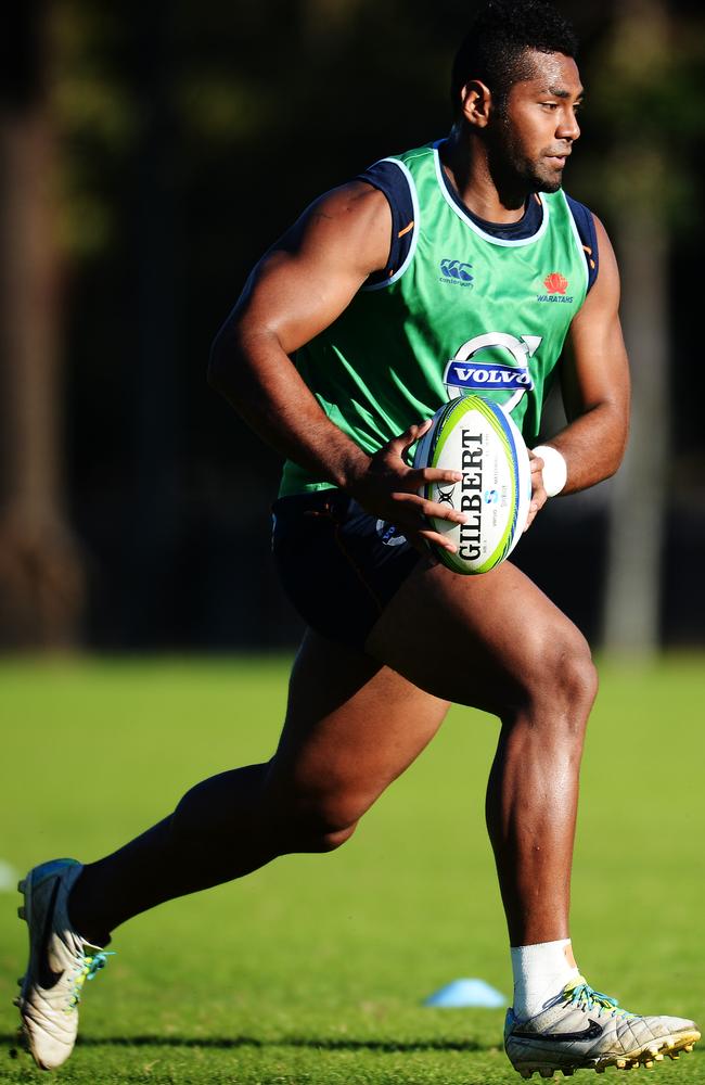 Taqele Naiyaravaro shows glimpses of his impressive speed at training to go with his massive bulk.