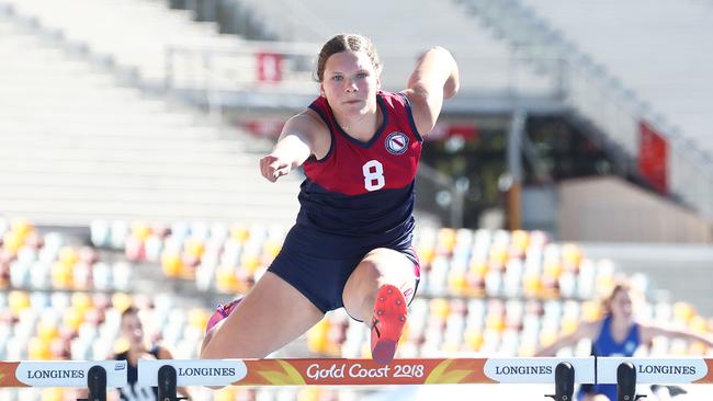 BSHS hurdler Leilani Hills in full cry.