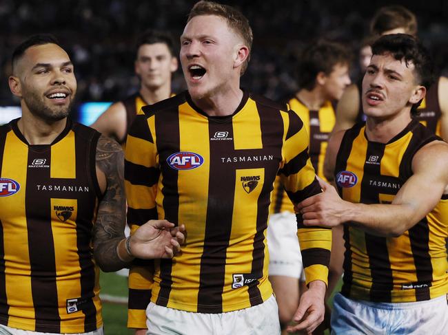 James Sicily made his feelings clear towards Hinkley after the game. Picture: Michael Klein