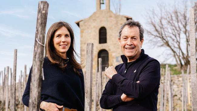 La Chapelle winemaker Caroline Frey and Penfolds winemaker Peter Gago at the La Chapelle winery.