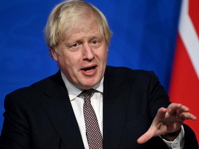 In an address to the nation, Boris Johnson urged Brits to get the Covid booster shot as soon as they are eligible. Picture: AFP