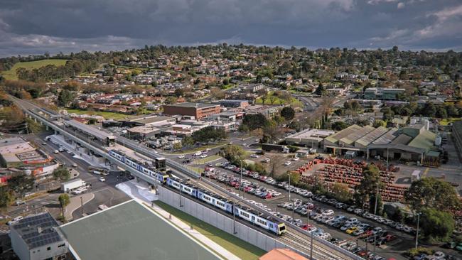 Work has stopped at the Lilydale level crossing removal site after a positive Covid case.