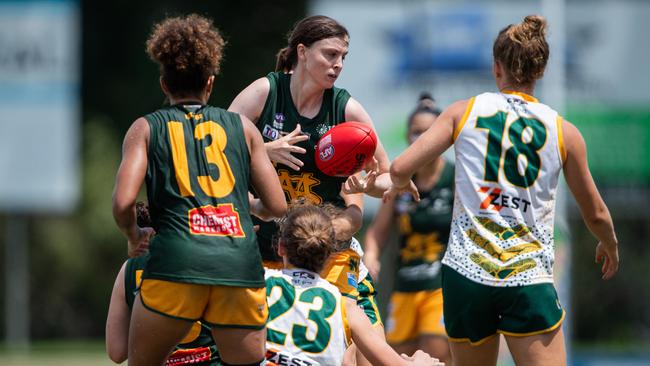 Hannah Hillman in the PINT vs St Mary's 2023-24 NTFL women's major semi-final. Picture: Pema Tamang Pakhrin