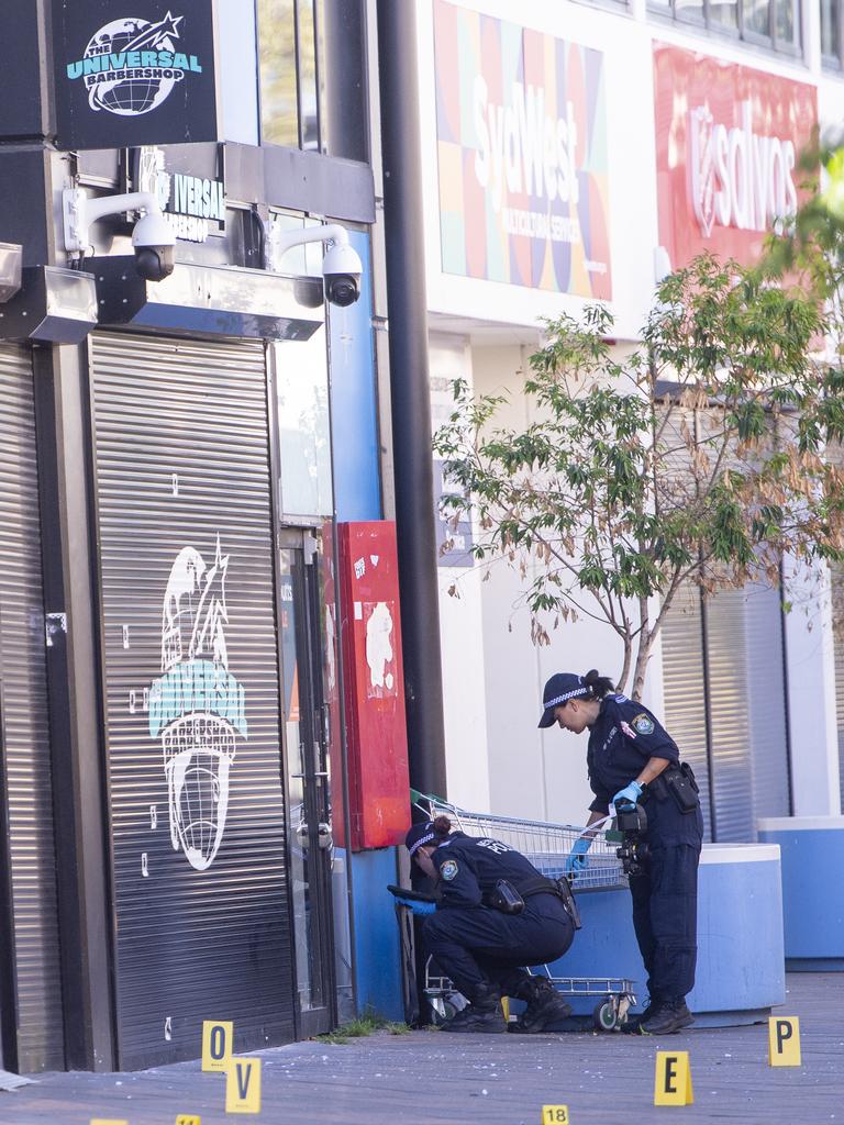 Superintendent Batchelor said the shots were ‘certainly a message to those owners’ of the barbershop. Picture: NewsWire / Jeremy Piper