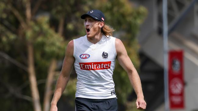 Nathan Murphy will not play in Collingwood’s pre-season games as he works his way back towards a return to full contact training. Picture: Ian Currie