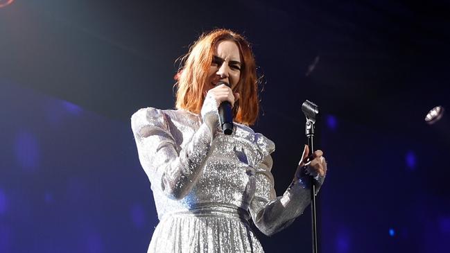 Meg Mac got roaring approval from audiences after her rousing performance at Crown Palladium. (Photo by Dylan Burns/AFL Photos via Getty Images)