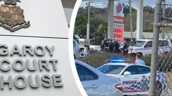 The man charged with pinning a man against a parked car at a Kingaroy petrol station, leaving him seriously injured, has been named and appeared in court on Thursday.