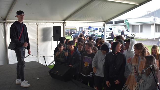 Cooper Thomas "Cmoney" performs at the Warrnambool Show.