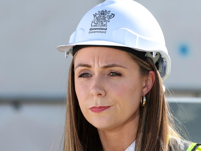 Housing Minister Meaghan Scanlon inspects construction on 14 new social homes in Inala. Picture: Liam Kidston