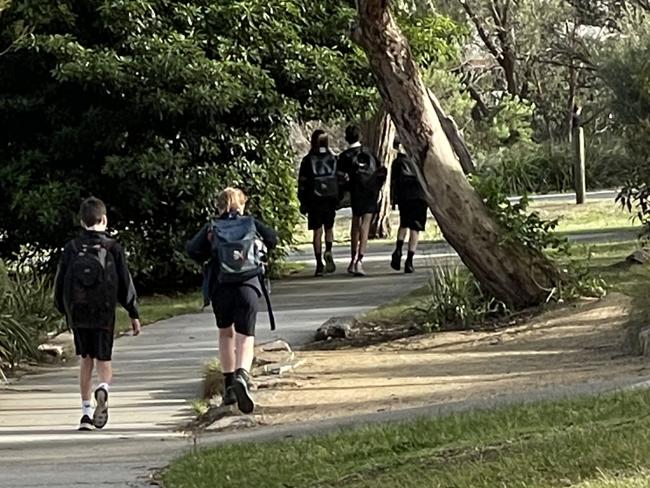 Pace car plan: A wide path along the route to Mount Martha Primary allows children to safely ride or cycle to school. A teacher and local councillors wants parents to act as pace cars to reduce the speed limit in local streets to 30km/h and make it safer for kids to walk to school. Picture: Lucy Callander