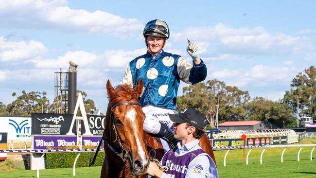 Ethan Brown returns on Light Infantry Man after winning the Northerly Stakes