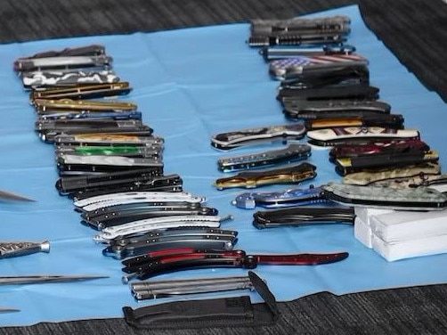 Weapons seized by police. Picture: Victoria Police