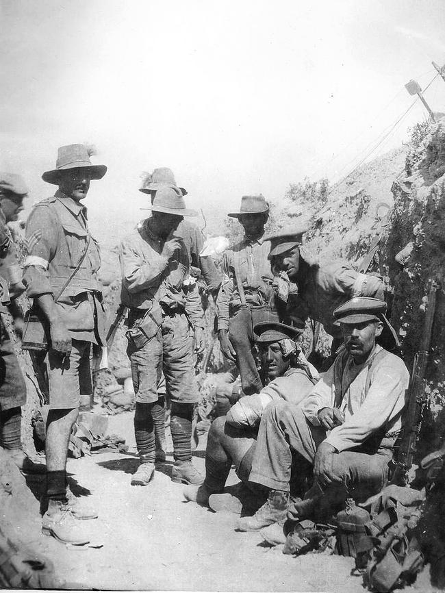 Light Horse troopers before the attack on Hill 60. Picture: Jim Throssell