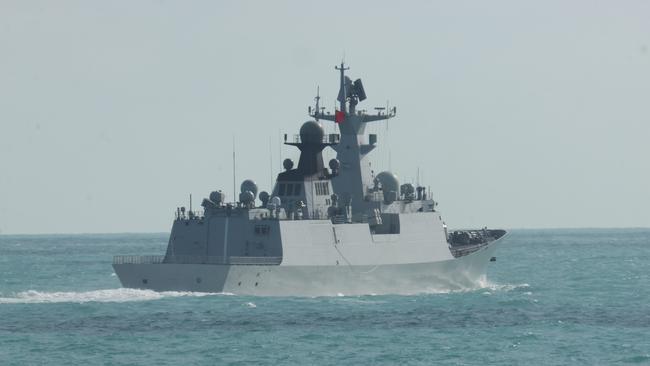 The Chinese frigate Hengyang photographed last week in the Tasman Sea. The official silence on Beijing’s aggression extends to the top of the Department of Prime Minister and Cabinet. Picture: ADF