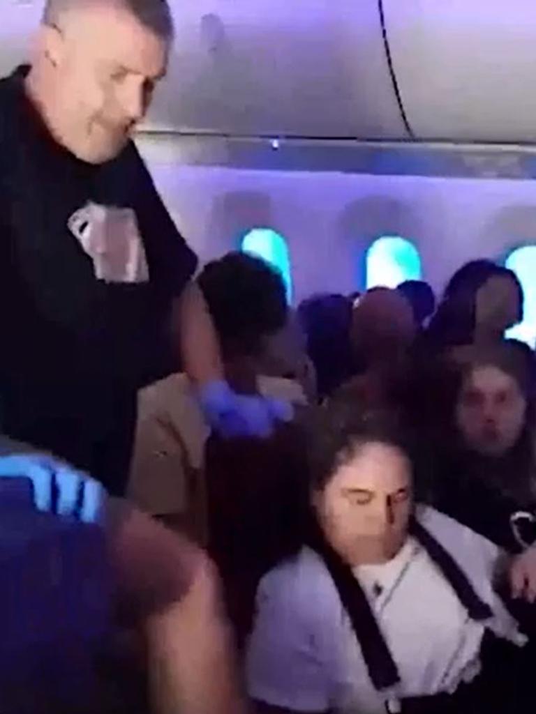 A passenger on a Latam Airlines flight to Auckland International Airport was thrown into the ceiling after the plane allegedly nose-dived for a couple of seconds. Picture: Supplied ...