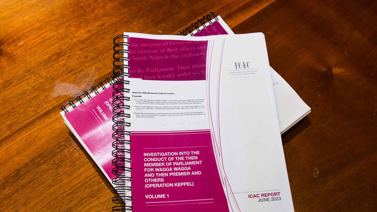 The ICAC report handed down in June last year. Picture: NewsWire/James Brickwood