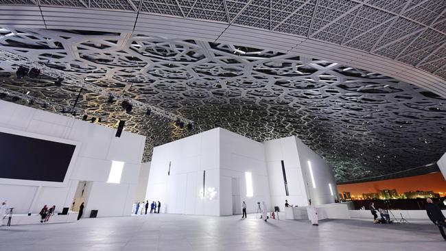 A general view shows part of the Louvre Abu Dhabi Museum designed by French architect Jean Nouvel.