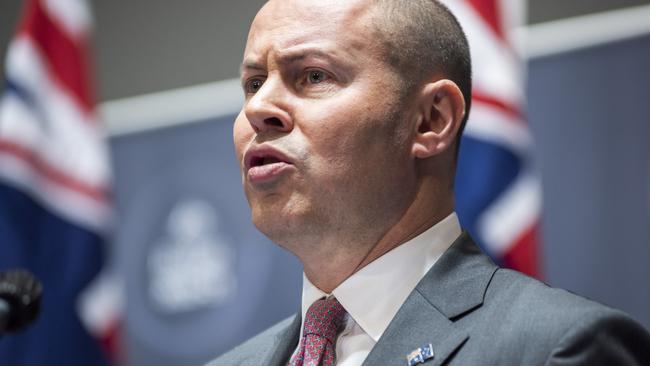 Josh Frydenberg releases the Federal Budget 2020-2021 at Parliament House. Picture: NCA NewsWire / Martin Ollman