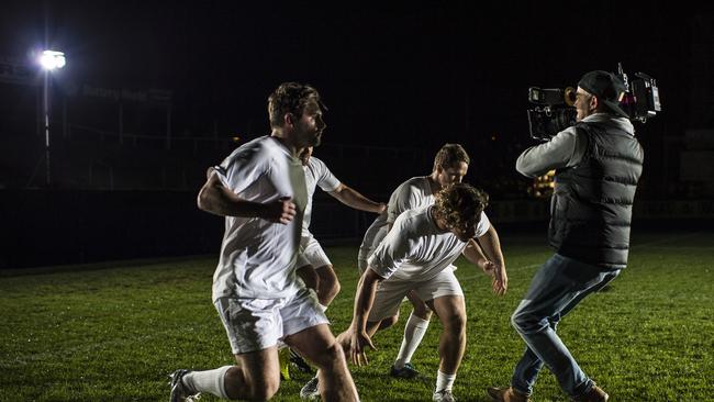 Behind the scenes as Michael Hooper films for Red Bull’s ‘The Game Within The Game’ at Brookvale Oval.