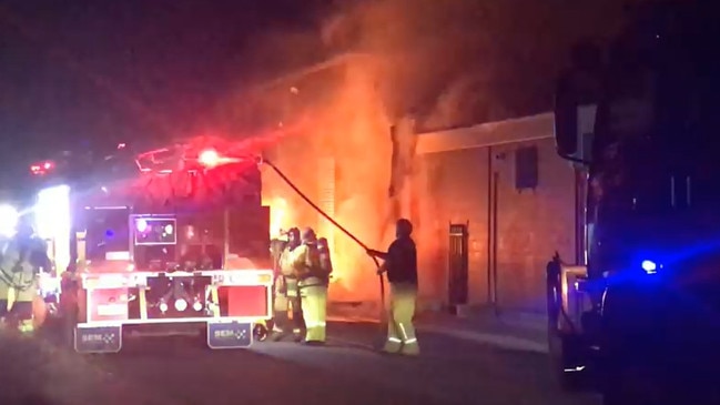 NT Fire and Rescue Services on scene at a large structure fire in the main street of Tennant Creek.