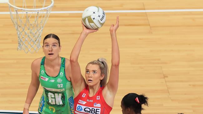 Helen Housby claimed MVP honours for the Swifts, despite nailing just 3 of 9 long-range shots. Picture: Getty Images.