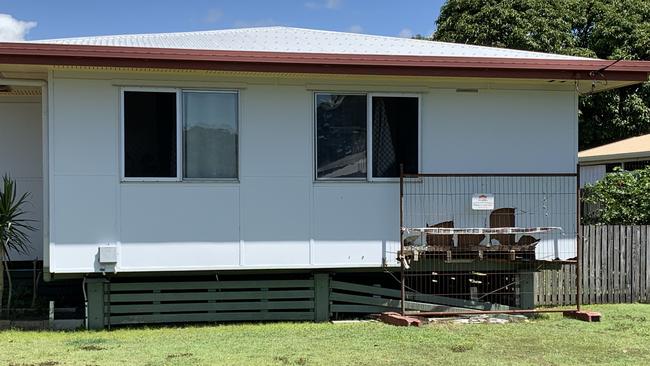 A car crashed directly into 34 Kindermar St in South Mackay about 10.30pm on November 11, 2022. Picture: Duncan Evans