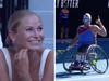 Cameras have caught a sweet moment between Australian of the Year Dylan Alcott and his predecessor Grace Tame during his final match. 