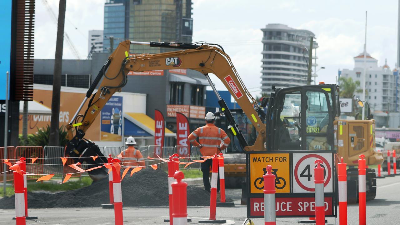 Gold Coast Light Rail construction.