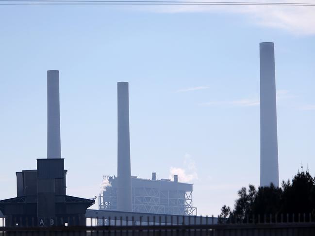 Power station pictured from outside the security entrance gate in Mannering Park, Tuesday, Sept. 12, 2017. This power station is the next to come offline after Liddell. Delta Electricity have announced once it closes, the land will be used for a $30m solar farm. (AAP Image/ASHLEY FEDER)