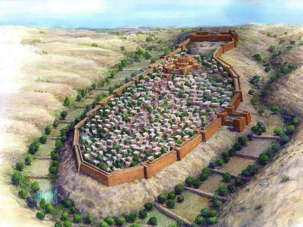 An artist’s interpretation of Jerusalem in the 10th Century BC. Image Credit : Leonardo Gurvitz, City of David Archives