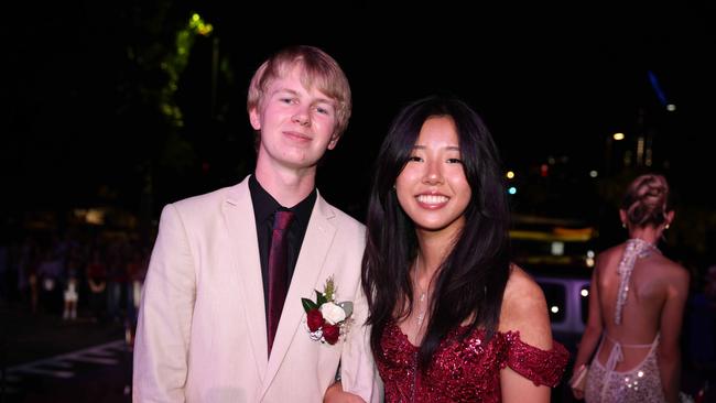 Luke Kidd and Alana Yin at the Emmanuel College class of 2025 formal at HOTA for Gold Coast at Large. Picture, Portia Large.