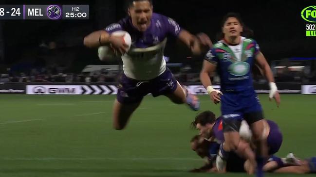 Faalogo with the swan dive. Photo: Fox Sports
