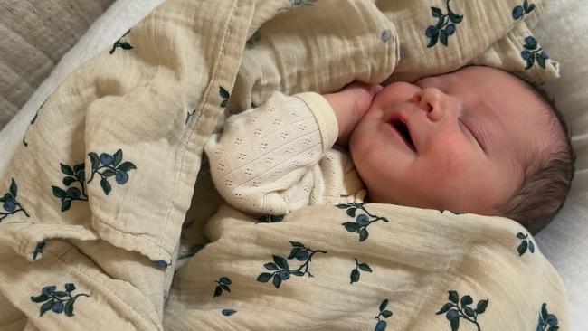 TV newsreader Kate Freebairn’s new baby girl Elsa. Picture: Instagram.