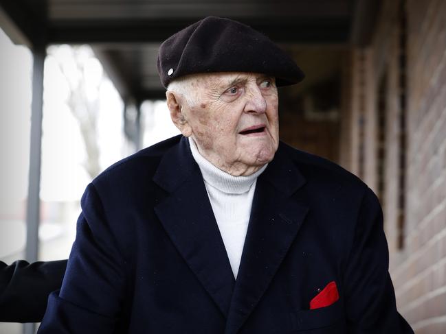 Artist John Olsen (pictured today at Moss Vale Court House) is taking court action against his step daughter  Karen Mentink. Photos by Chris Pavlich for The Australian