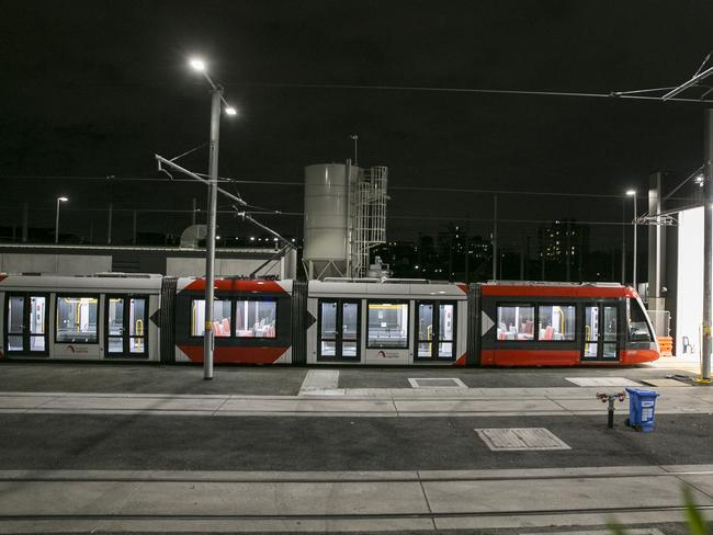 The new trams are sitting idle in Randwick. Picture: Dylan Robinson