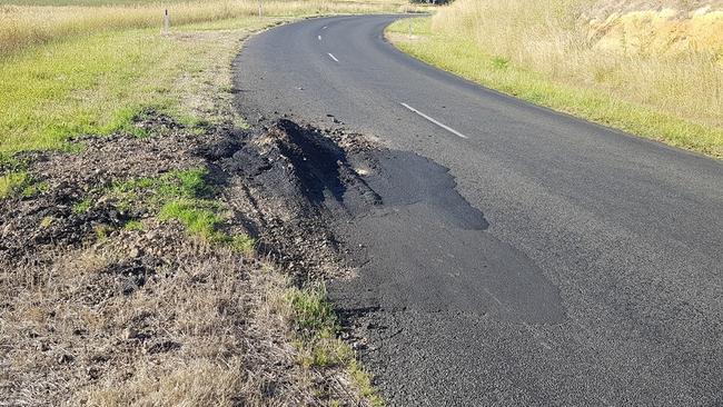 A resident is concerned by repair works on a pothole along the Inverleigh-Shelford Rd. Picture: Deon Mackay