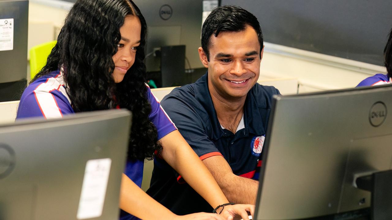 Katherine High School teacher Dev Ansh Tiwari (right) was named among the 2024 CBA Teaching Awards winners.