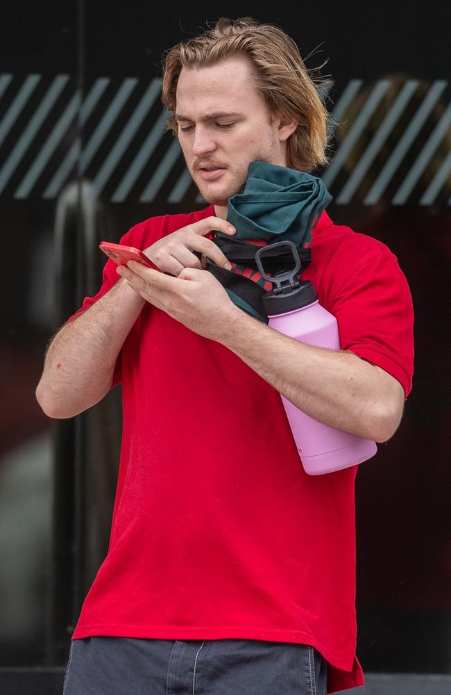 Kelly juggling his work gear after his sentence. Picture: Patrick Woods