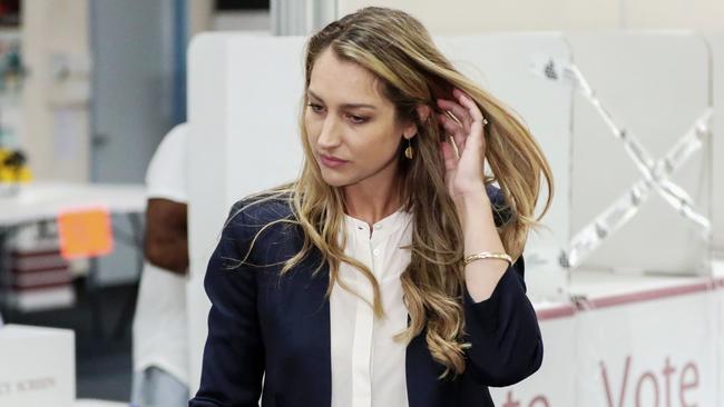 Laura Gerber casts her vote at Elanaora State High School on Saturday. Picture: Nigel Hallett