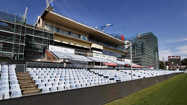 Cronulla’s home ground remains impacted by construction. Picture: Richard Dobson