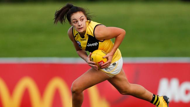 Monique Conti was a shining light in a tough season for the Tigers. Picture: AFL Photos